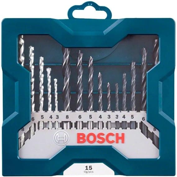 Jogo brocas alvenaria/Metal/Madeira Mini X-line 15 peças Bosch